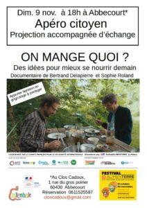 Apéro citoyen :  On mange quoi ? @ Clos cadoux