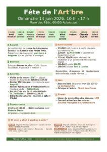 Programme de la fête de l'Art'bre 2026